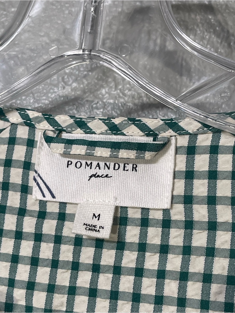 TUCKERNUCK POMANDER PLACE Green Gingham Seersucker Cordelia Dress - Size M - Picture 4 of 4